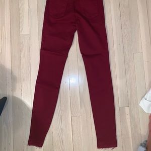 dark pink/red mid-rise super skinny jeans